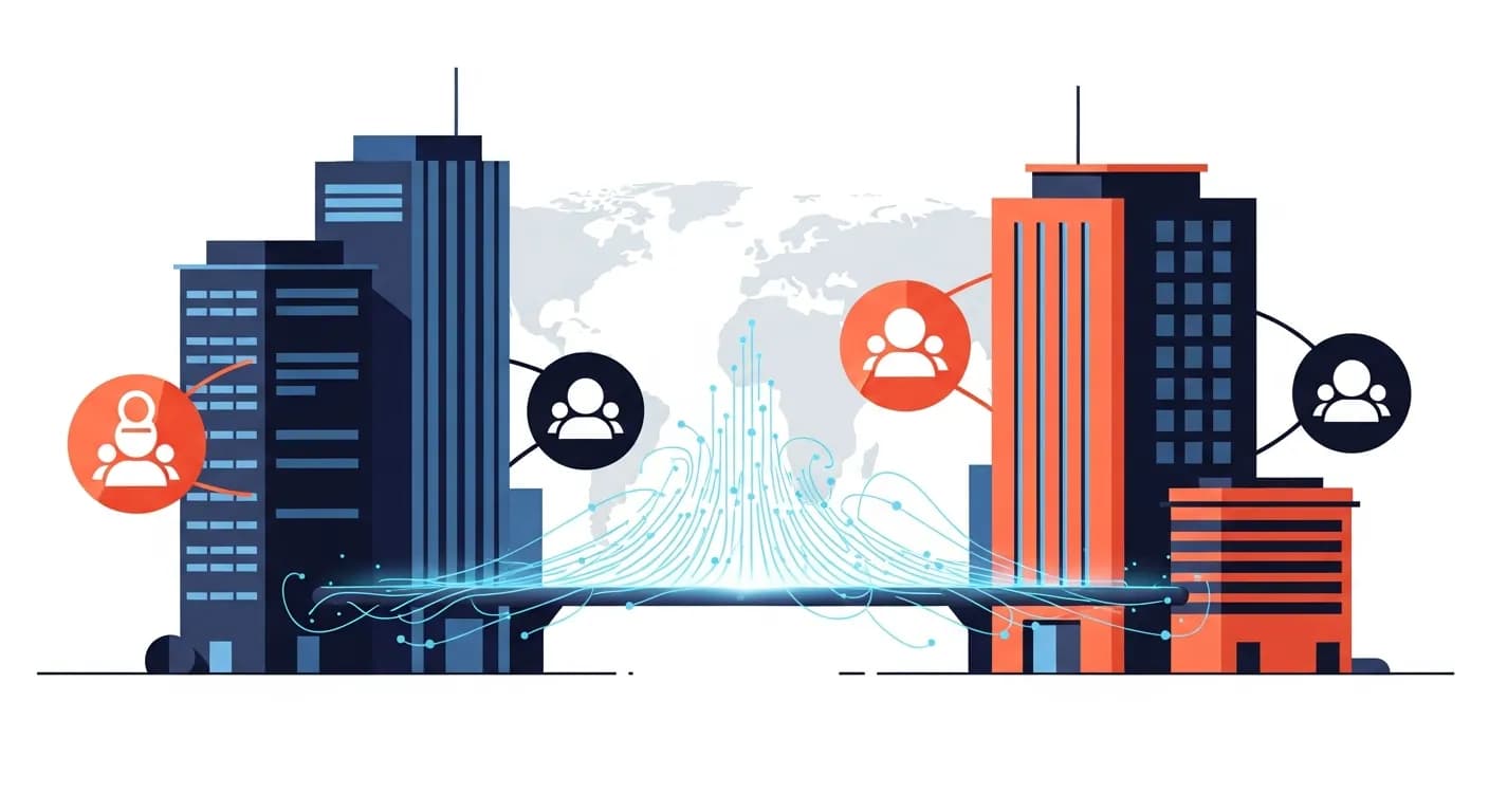 Offshore development center collaboration illustration